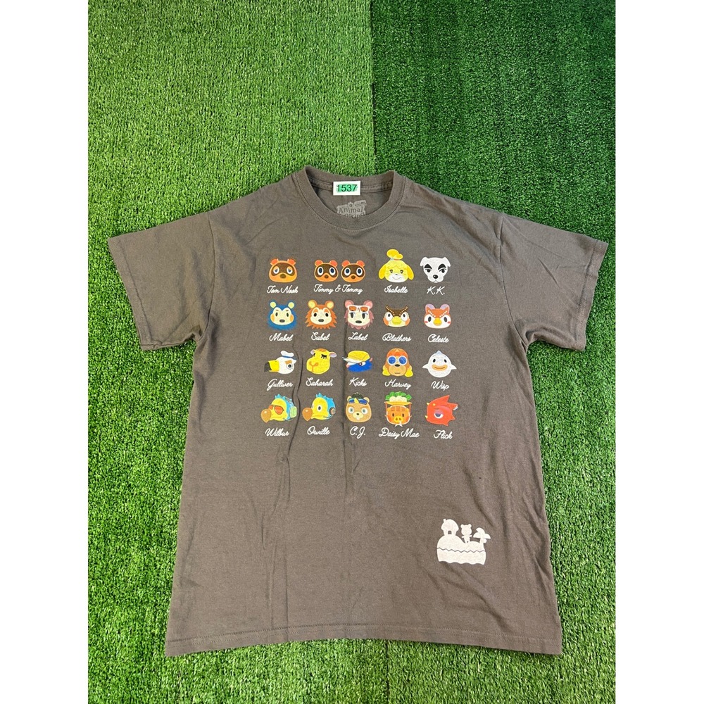 Animal Crossing New Horizons Characters Graphic T-Shirt Mens M Charcoal Grey